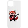 Red Panda Apparel Tee Custodia per iPhone 14 Plus Vintage Red Panda Punk Music Playing Guitar