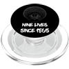 Funny Juneteenth Hip Hop Rap Street Prid Black Cat Afro 9 vive dal 1865 Melanina afroamericana PopSockets PopGrip per MagSafe