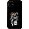 Gamer Coole Sprüche Lustiges Fun Shirt C Custodia per iPhone 11 Chill Bro Cooler Tapir Occhiali da Sole Scritta Divertente Gamer