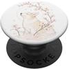 Japanese Sakura Vintage Line Art Mindful Corgi Cherry Blossoms Meditazione Zen Yoga tranquillo Donne PopSockets PopGrip Adesivo