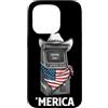 Merica USA Patriotic Cute Funny 4th of J Custodia per iPhone 15 Pro Arcade Gamer Retro Vintage 80s 90s Videogiochi Bandiera Americana