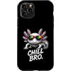 Gamer Coole Sprüche Lustiges Fun Shirt C Custodia per iPhone 11 Pro Chill Bro Cooler Axolotl Occhiali da Sole Scritta Divertente Gamer