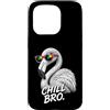 Gamer Coole Sprüche Lustiges Fun Shirt C Custodia per iPhone 15 Pro Chill Bro Cooler Flamingo Occhiali da sole con scritta divertente Gamer