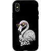 Gamer Coole Sprüche Lustiges Fun Shirt C Custodia per iPhone X/XS Chill Bro Cooler Flamingo Occhiali da sole con scritta divertente Gamer