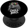 Gamer Coole Sprüche Lustiges Fun Shirt C Chill Bro Cooler Capybara Occhiali da Sole Scritta Divertente Gamer PopSockets PopGrip Adesivo