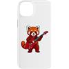 Red Panda Apparel Tee Custodia per iPhone 14 Plus Vintage Red Panda Punk Music Playing Guitar