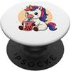 Cute Kawaii Unicorn Drinks Boba Bubble T Cute Unicorn Kawaii Anime Bere Bubble Tea Ragazza Bambini PopSockets PopGrip Adesivo