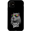 Gamer Coole Sprüche Lustiges Fun Shirt C Custodia per iPhone 11 Chill Bro Cooler Capybara Occhiali da Sole Scritta Divertente Gamer