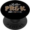 From Kindergarten to College Learning Me Ritorno a scuola, Leopard Teacher Ciao Pre-K Donne Bambini PopSockets PopGrip Adesivo
