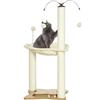 PawHut Albero Tiragraffi per Gatti con Amaca Max 5kg 53.5x53.5x90 cm Beige