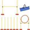 PawHut Set Agility Dog con Paletti ed Anello Regolabile per Addestramento Cani