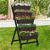 G TALECO GEAR Fioriera verticale da giardino, fioriera verticale rialzata con 4 contenitori, per coltivare erbe, verdure, fiori per interni ed esterni (5 livelli)