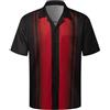 Hardaddy Camicia da Bowling Vintage da Uomo, a Maniche Corte, con Bottoni, Stile Hawaiano, Estiva, da Spiaggia, con Stampa, Casual, Nero (Bowling Black), XL