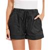 MELLIEX Pantaloncini Donna Estivi, Eleganti e Casual Loose Shorts Elastico Vita con Coulisse Pantaloni Corti a Gamba Larga, S-XL