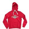 Bear Felpa Uomo Cappuccio Stampa Logo Frontale a Contrasto Surfboard (S, Rosso)