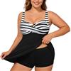 Generic Bikini Tankini Taglie comode con Ferretto, Spalline Regolabili, Top Avvolgente, Slip a Vita Alta, Donna, Supporto e Stile
