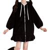 DUHGBNE Vestaglia Pelosa Felpa casual da donna in tinta unita Felpa con cappuccio a maniche lunghe a maniche lunghe con coniglietto carino Pile Lavoro