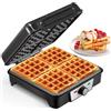 VINATO Macchina per Waffle, Piastra per Waffle Quadrata 4 Fette, 1200W