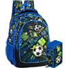 Julian Ross Goal Power - Schoolpack Zaino con con astuccio 3 scomparti completo per scuola elementare