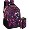 Julian Ross Lovely Vibes - Schoolpack Zaino con con astuccio 3 scomparti completo per scuola elementare