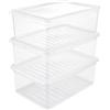keeeper Box Contenitore con Sistema di Ventilazione, Confezione da 3 Pezzi, Altezza: 14 cm, 3 x 11 L, 39 x 26,5 x 14 cm, Bea, Trasparente