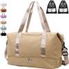 YOUYIKE Borsone da Viaggio Donna Borsa 40x30x20 con 2 Pezzi Borse per Scarpe Scomparto Scarpe Viaggio Pieghevole Separazione a Secco e a Umido Borsa Piscina Palestra Weekend Aereo Bagaglio Sportiva (Giallo)