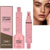 Alyxen Timbro 5 Punti & Penna Freckles a Micro-Polvere Liquida,24H Lunga Durata Impermeabile Antisbiadimento Resistente allo Strofinio,Penna per Lentiggini Naturale,Tecnica Effetto Bacio (Marrone)