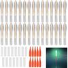 FUFRE 50 pezzi di luci da pesca, luci pieghevoli, colore verde, 4,5 x 37 mm, per pesca notturna, luce fluorescente per canna da pesca, luce notturna per pesca (50 pezzi)