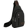 MiOYOOW Zaino Monospalla Uomo, Borsa a Tracolla Sportiva in Tela Borsa Petto Impermeabile Multi-Tasca per Trekking Ciclismo Viaggio Sports