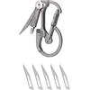 RovyVon Utilità U4 Moschettone Portachiavi Titanio con Pieghevole Multi Strumento EDC Multi Funzione Strumento Apribottiglie (Grigio)