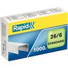Rapid 24861300 Punti Metallici Standard N 26/6 Confezione 1000, 26/6 mm