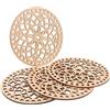 Luxshiny Basi Rotonde in Legno Cavo Diametro 14 CM per Sottobicchieri e Borse, Set da 4 Pezzi per Uncinetto, per Lavori Artigianali e Decorazioni Fai da Te