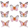 MIK funshopping Farfalle decorative con clip per decorazioni colorate (set da 8 pezzi, rosa-arancione)