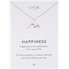 LUUK LIFESTYLE Collana ragazza con ciondolo Delfino e acciaio inossidabile (50cm), con carta HAPPINESS, portafortuna, gioielli moderno, idea regali donna, lei, compleanno, argento