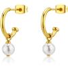 Sagapo Orecchini Sagapò in Acciaio 316l Gold con Perla SWI22