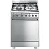 Smeg PRONTA CONSEGNA - SPEDIZIONE IMMEDIATA Smeg CX68MF8-2 Cucina Libera Installazione 60 x 60 cm 4 Fuochi Gas Forno Elettrico Multifunzione Ventilato con Grill Classe A Pulizia a Vapore colore Inox - Estetica Classica
