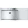 Grohe 31 581 SD1 Lavello da Incasso 1 Vasca con Gocciolatoio a Destra 116 x 52 cm Sopratop - Filotop Serie K1000 Acciaio Inox 31581SD1