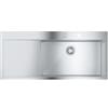 Grohe 31 582 SD1 Lavello da Incasso 1 Vasca con Gocciolatoio a Sinistra 116 x 52 cm Sopratop - Filotop Serie K1000 Acciaio Inox 31582SD1