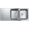 Grohe 31 588 SD1 Lavello da Incasso 2 Vasche con Gocciolatoio reversibile 116 x 50 cm Sopratop Serie K500 Acciaio Inox 31588SD1