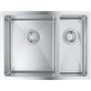 Grohe 31 577 SD1 Lavello da Incasso 1 Vasca e vascehtta a destra 595 x 450 cm Sopratop - Sottotop Serie K700 Sottotop Acciaio Inox 31577SD1