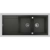 Grohe 31 647 AP0 Lavello da Incasso 2 Vasche con Gocciolatoio reversibile 116 x 50 cm Sopratop Serie K500 fragranite Nero 31647AP0