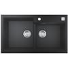 Grohe 31 649 AP0 Lavello da Incasso 2 Vasche 86 x 50 cm Sopratop Serie K500 fragranite Nero 31649AP0