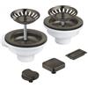 Grohe 40 998 AL0 Set di scarico per lavelli a 2 vasche - Piletta 2 vie Antracite - Grigio antracite spazzolato per lavelli Grohe - 40998AL0