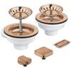 Grohe 40 998 DL0 Set di scarico per lavelli a 2 vasche - Piletta 2 vie Bronzo - Oro rosa spazzolato per lavelli Grohe - 40998DL0