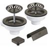 Grohe 40 999 AL0 Set di scarico per lavelli a 2 vasche - Piletta 2 vie Antracite - Grigio antracite spazzolato per lavelli Grohe - 40999AL0
