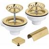 Grohe 40 999 GN0 Set di scarico per lavelli a 2 vasche - Piletta 2 vie Oro - Oro spazzolato per lavelli Grohe - 40999GN0