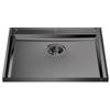 Foster 5555 246 Base Lavello da Incasso 1 Vasca Monovasca 546 x 446 mm sottotop Serie Phantom Base sottotop Acciaio Inox PVD Gun Metal 5555246
