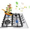 Bazargame Stufa a gas a 4 fuochi, 4 fuochi, cucina, casa, camper, fornello a gas da incasso, piano cottura a gas, in acciaio inox, per gas naturale e gas propano