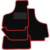 Somer Car Kit Tappetini Auto compatibili con Fiat 500 d'epoca | Set Tappeti in Moquette, Tappeto auto su misura, bordo rosso