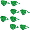 Happyyami 8 Ciotole Pappagallo Piccolo, Alimentatore e Abbeveratoio Gabbia Uccelli | Set Accessori Gabbia Uccelli in Plastica Verde Rotonda, Sicuro per Lovebirds e Pappagalli Piccoli